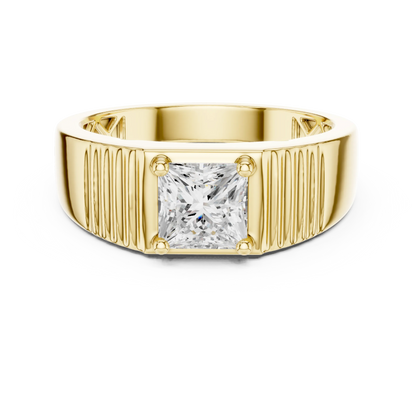 0.78 CT Princess-Cut Lab-Grown Diamond Men’s Ring in 14K Gold