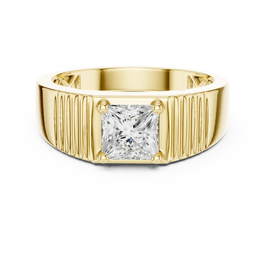 0.78 CT Princess-Cut Lab-Grown Diamond Men’s Ring in 14K Gold — product image 2