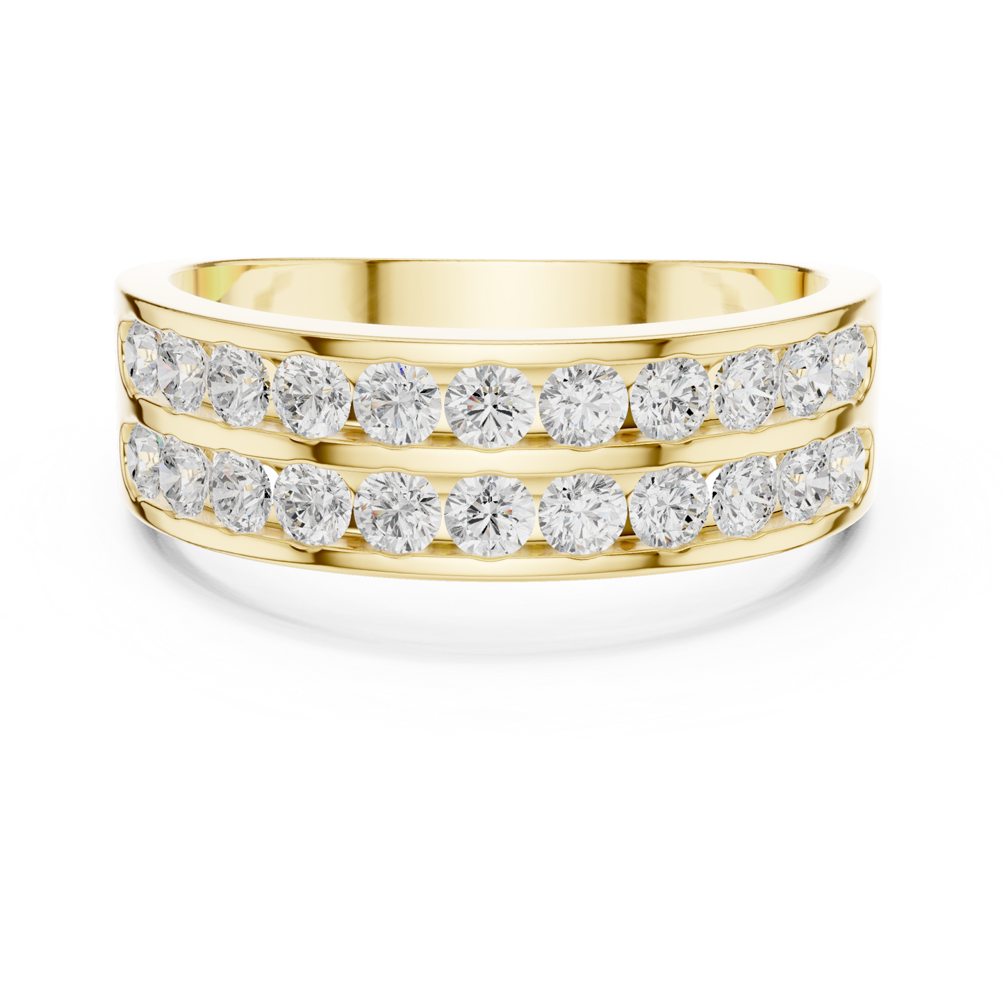 1.32 CTW Double-Row Round Lab-Grown Diamond Men’s Band in 14K Gold