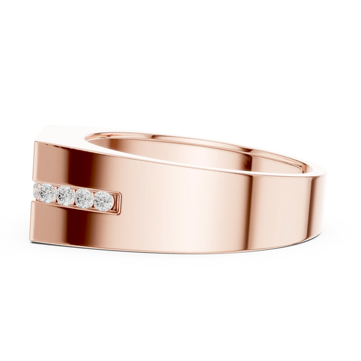 0.68 CTW Round Lab-Grown Diamond Geometric Men’s Band in 14K Gold