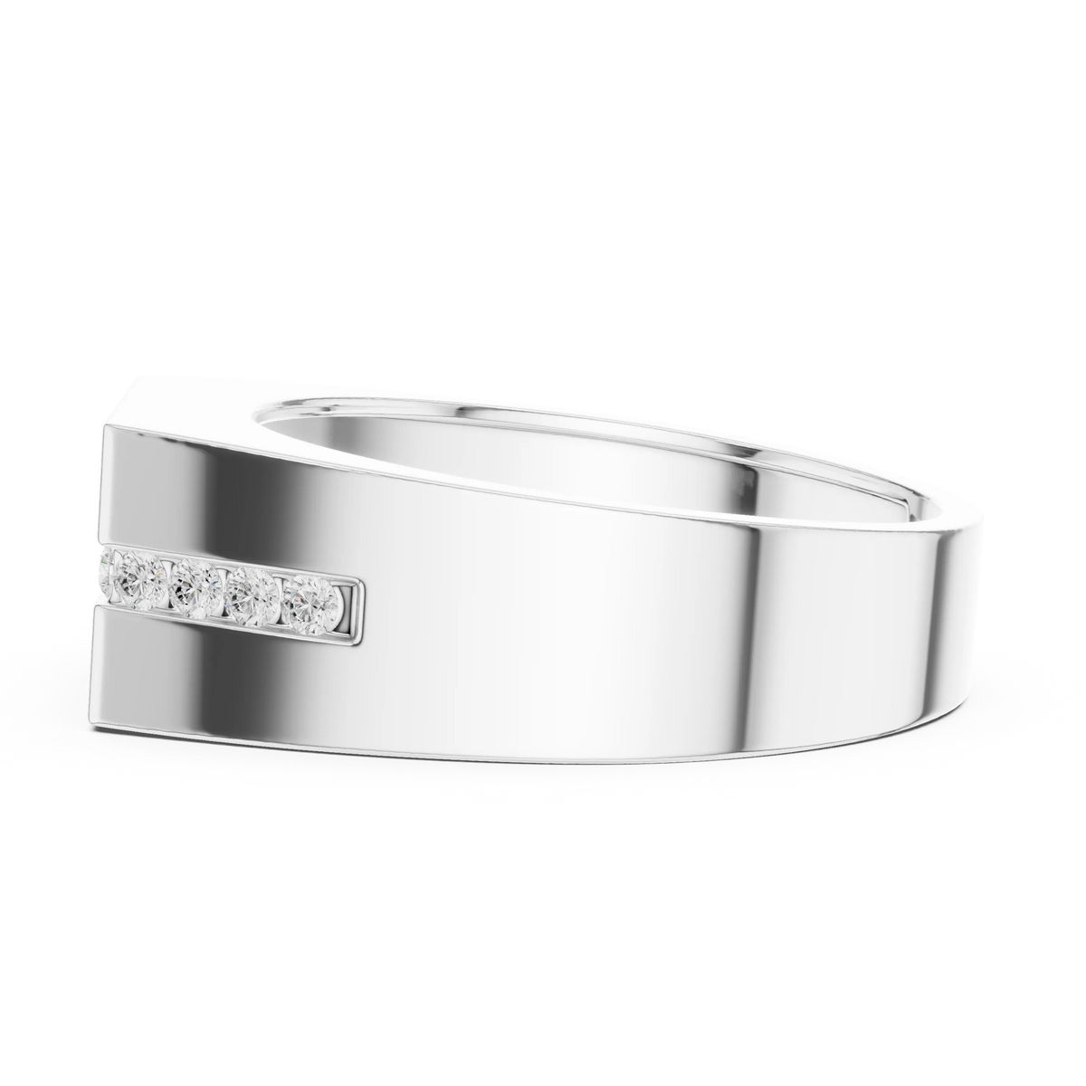 0.68 CTW Round Lab-Grown Diamond Geometric Men’s Band in 14K Gold