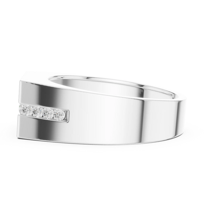 0.68 CTW Round Lab-Grown Diamond Geometric Men’s Band in 14K Gold