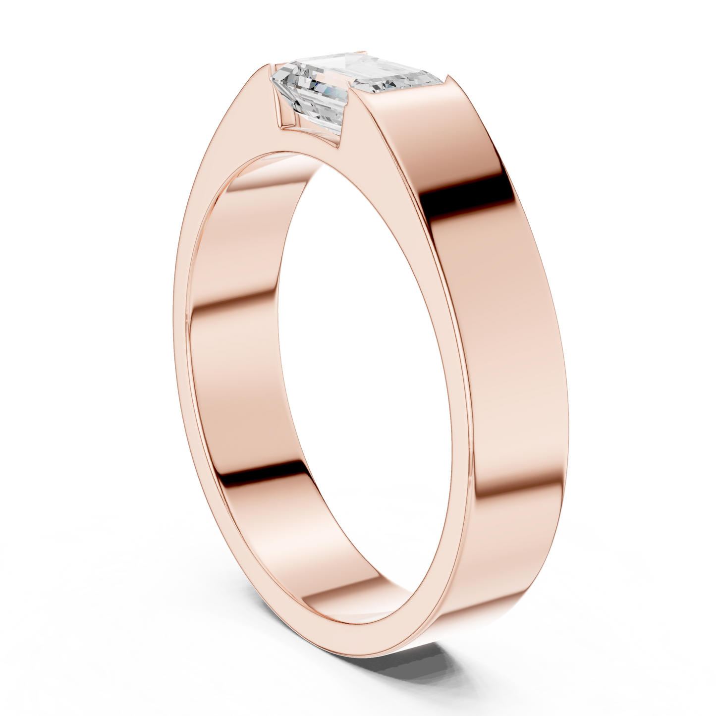 1.02 CT Emerald-Cut Lab-Grown Diamond Men’s Band in 14K Gold