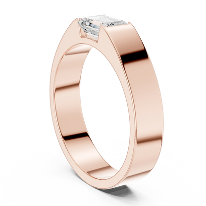 1.02 CT Emerald-Cut Lab-Grown Diamond Men’s Band in 14K Gold