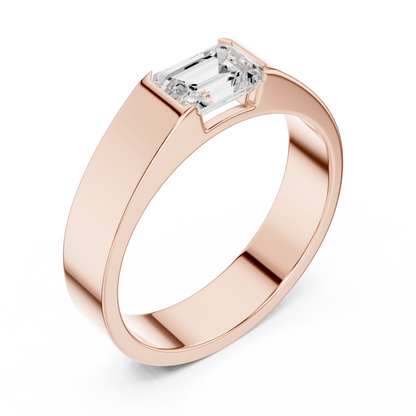 1.02 CT Emerald-Cut Lab-Grown Diamond Men’s Band in 14K Gold