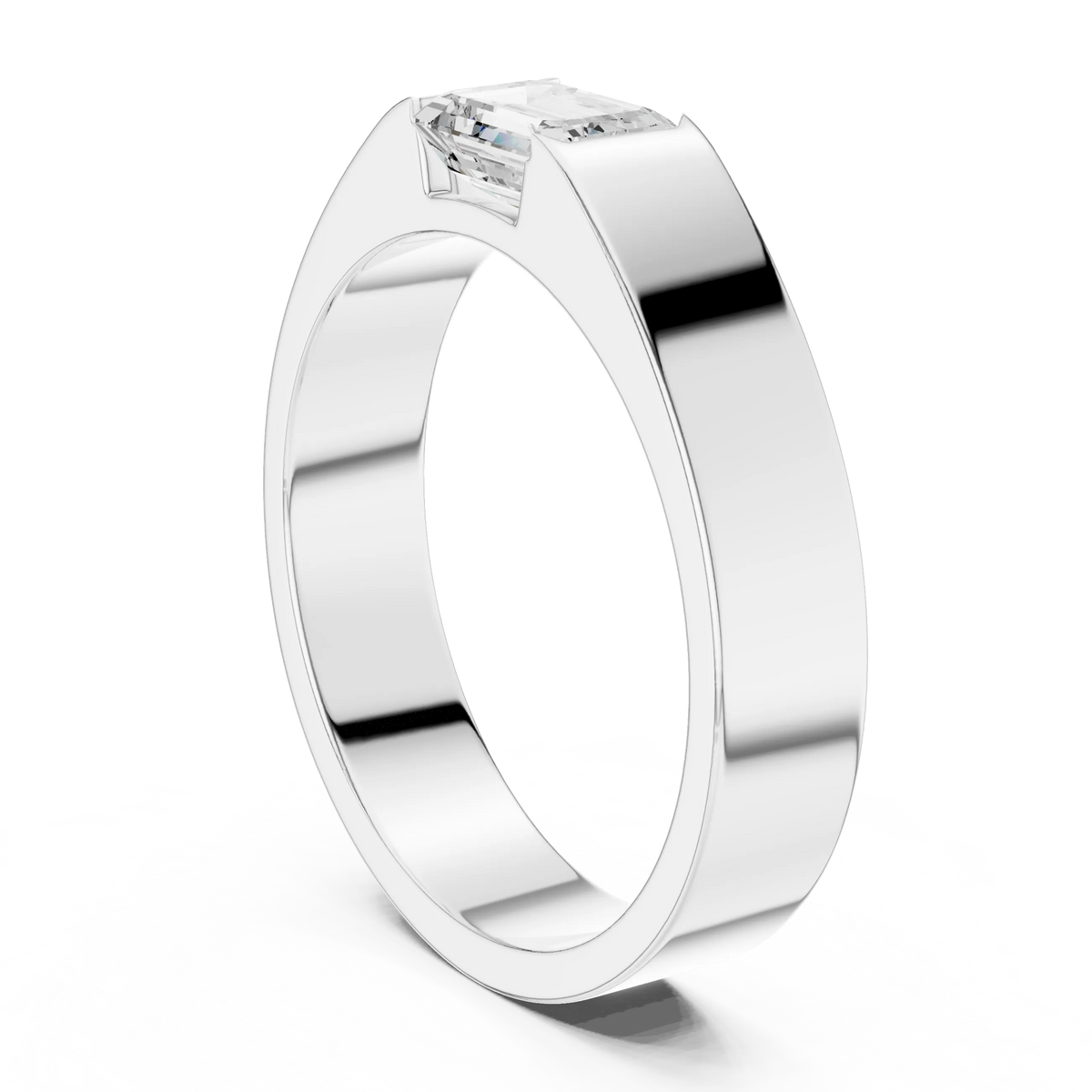 1.02 CT Emerald-Cut Lab-Grown Diamond Men’s Band in 14K Gold