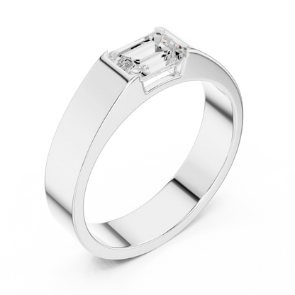 1.02 CT Emerald-Cut Lab-Grown Diamond Men’s Band in 14K Gold