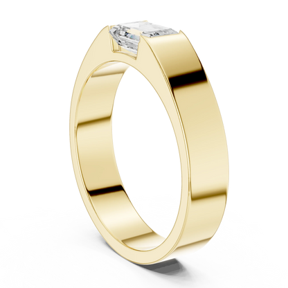 1.02 CT Emerald-Cut Lab-Grown Diamond Men’s Band in 14K Gold