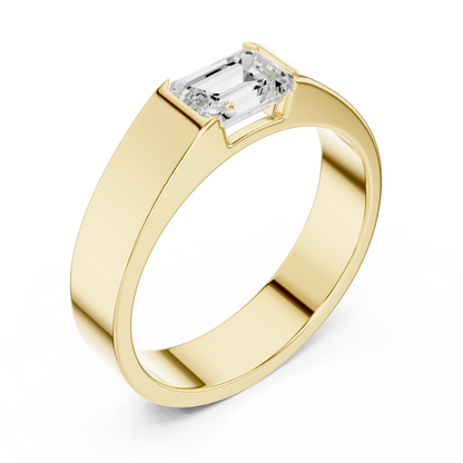 1.02 CT Emerald-Cut Lab-Grown Diamond Men’s Band in 14K Gold