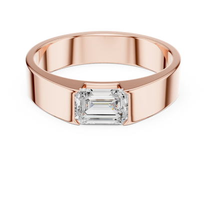 1.02 CT Emerald-Cut Lab-Grown Diamond Men’s Band in 14K Gold