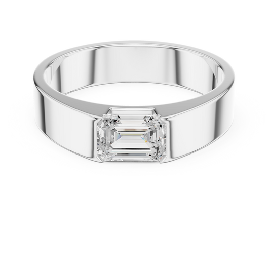 1.02 CT Emerald-Cut Lab-Grown Diamond Men’s Band in 14K Gold