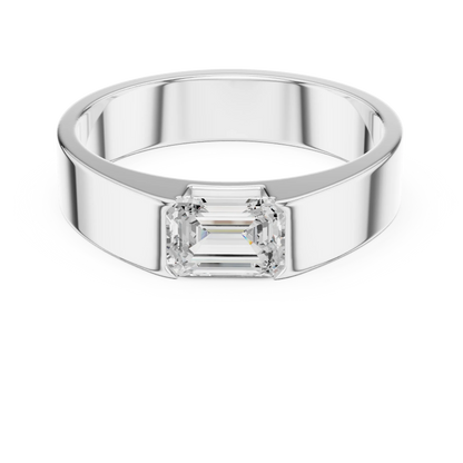 1.02 CT Emerald-Cut Lab-Grown Diamond Men’s Band in 14K Gold