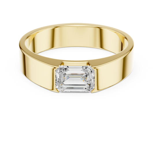 1.02 CT Emerald-Cut Lab-Grown Diamond Men’s Band in 14K Gold