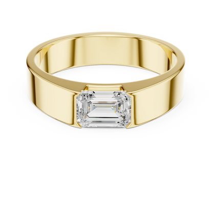 1.02 CT Emerald-Cut Lab-Grown Diamond Men’s Band in 14K Gold