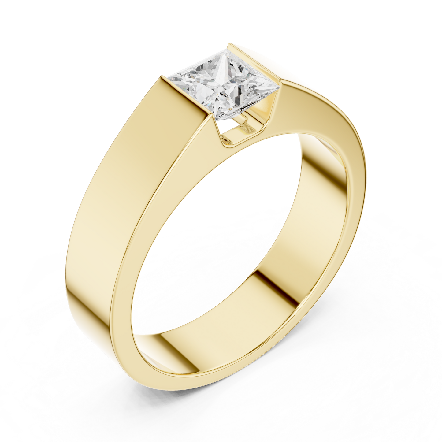 1.00 CT Princess-Cut Lab-Grown Diamond Men’s Band in 14K Gold
