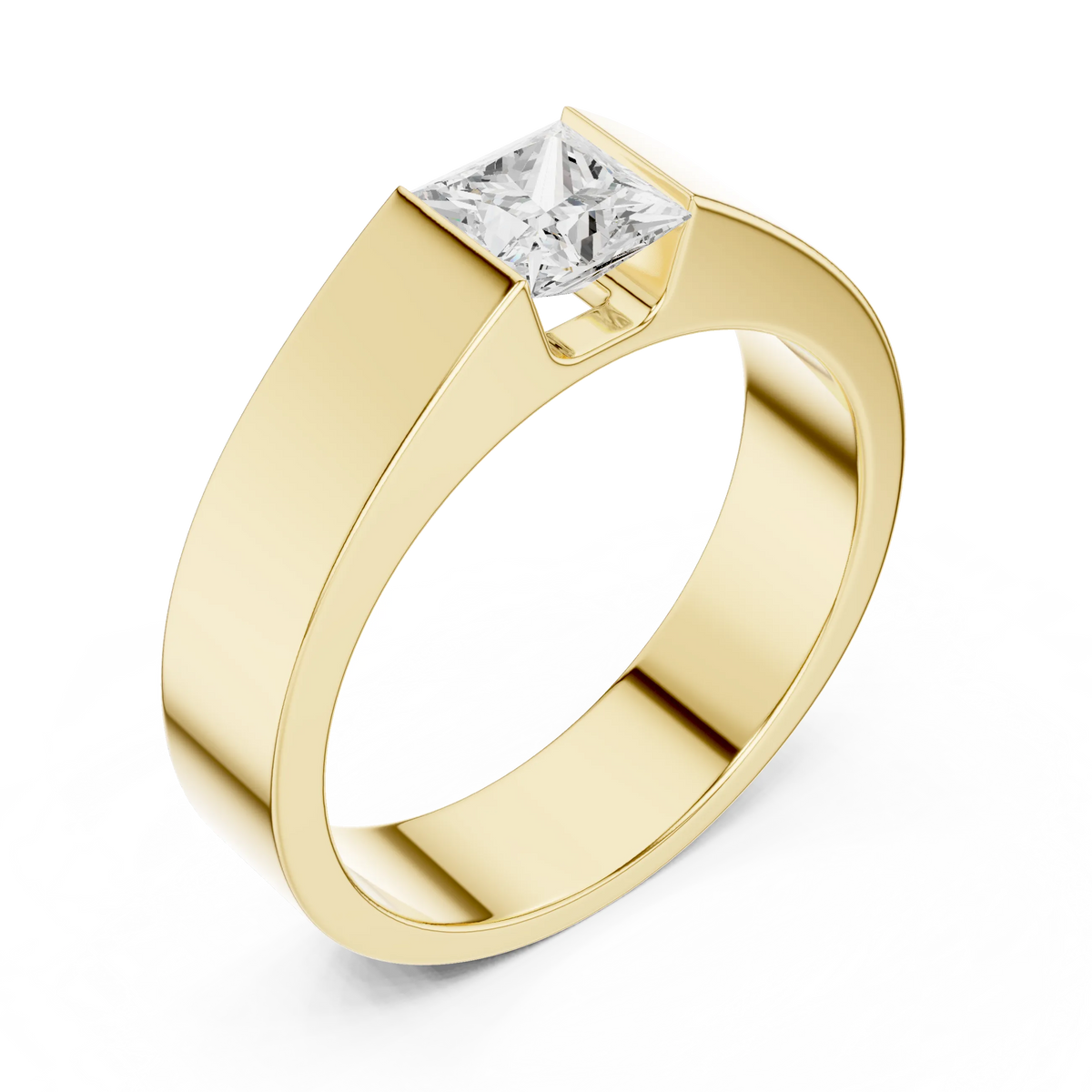 Men's Princess Cut Wedding Band