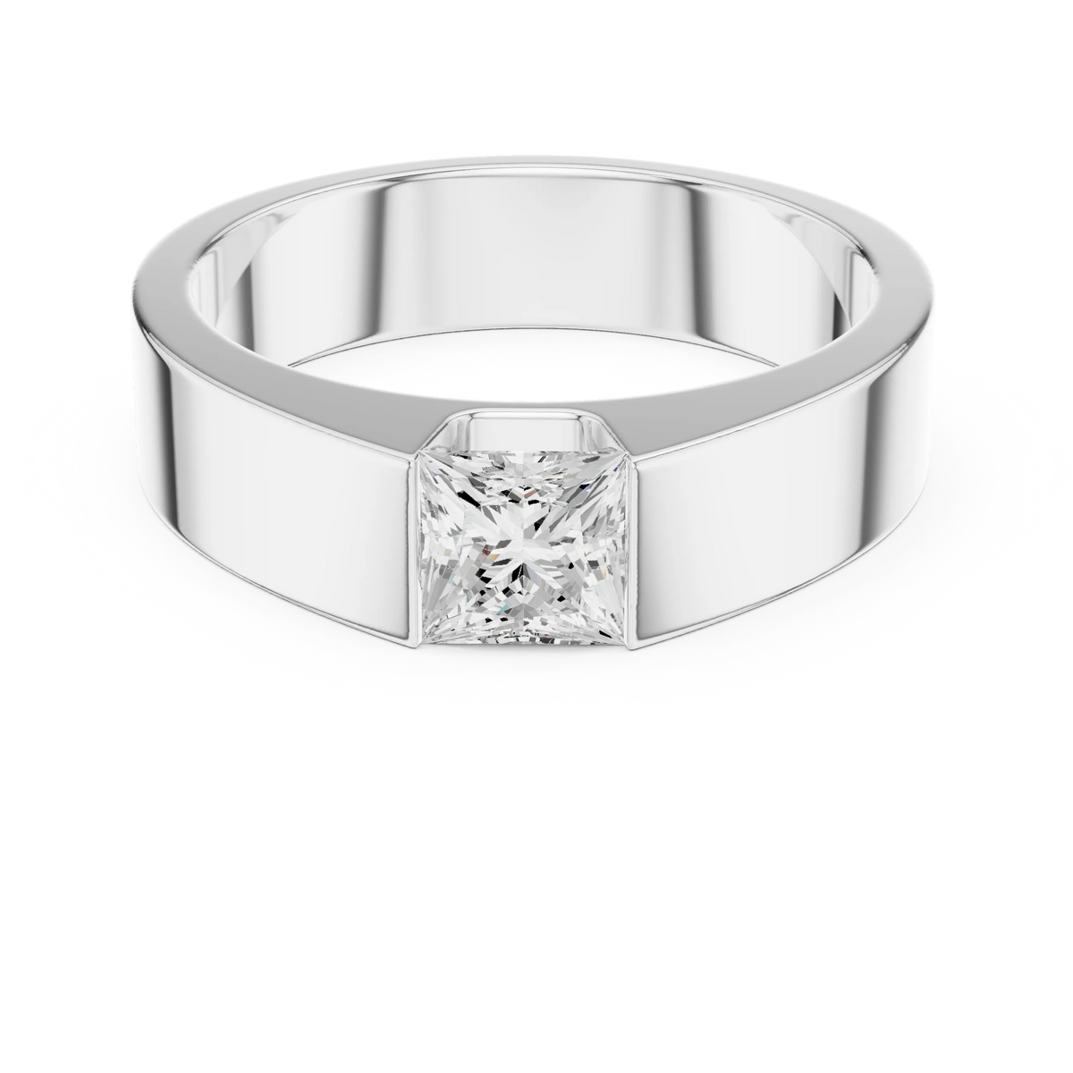 Men's Princess Cut Wedding Band