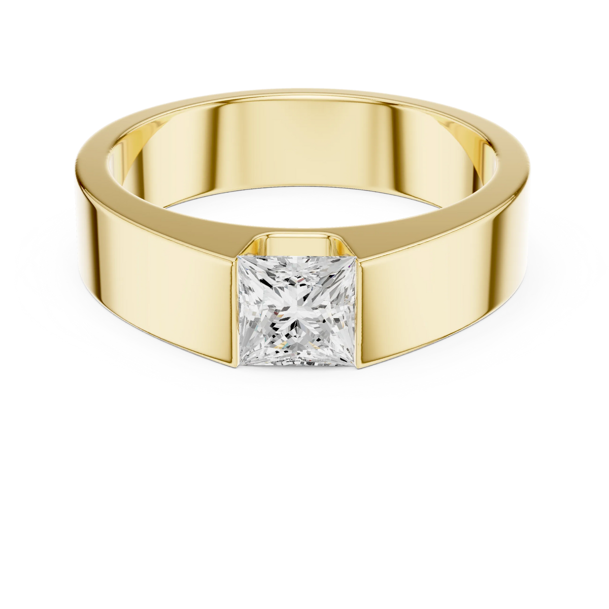 Men's Princess Cut Wedding Band