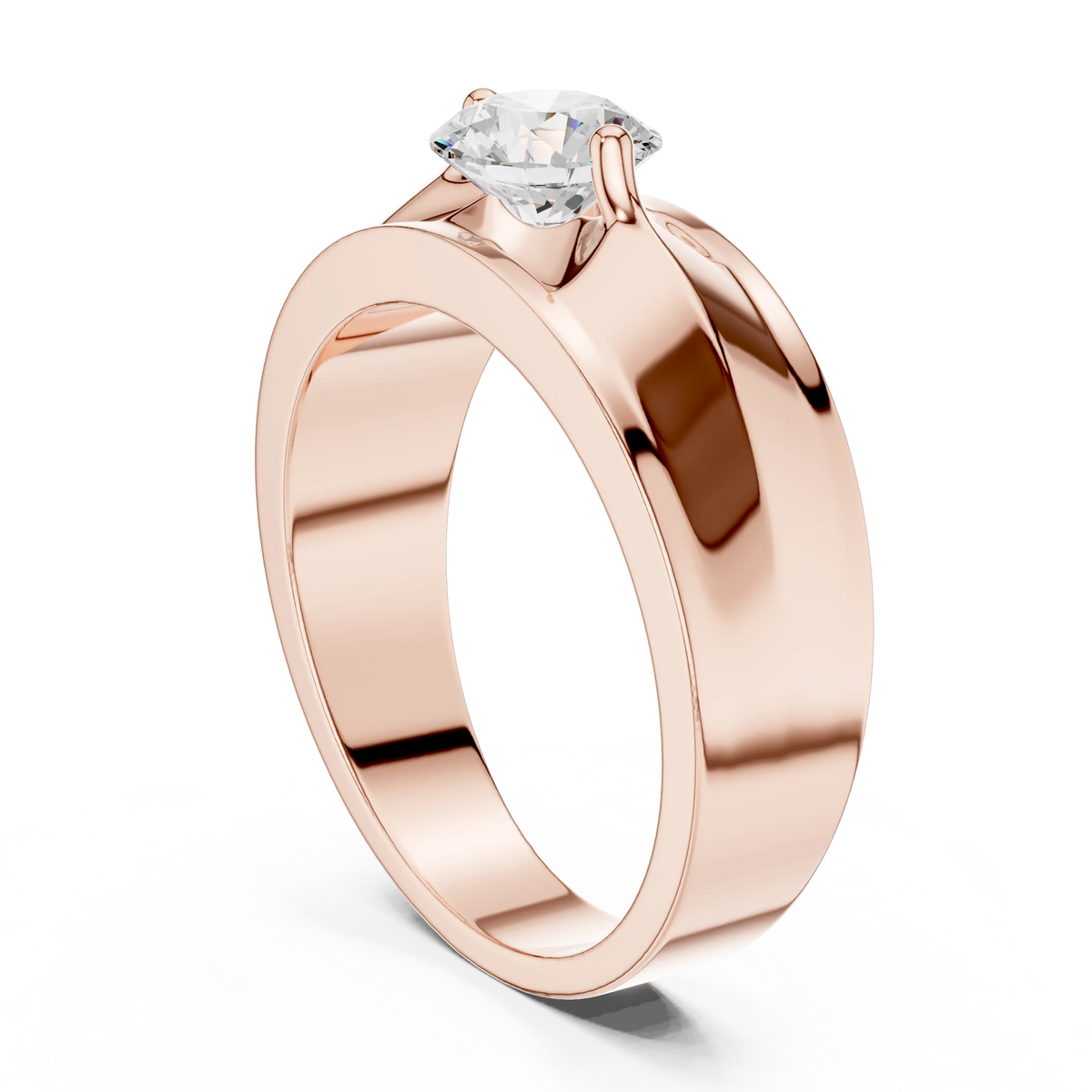 1.00 CT Round Lab-Grown Diamond Men’s Solitaire Ring in 14K Gold