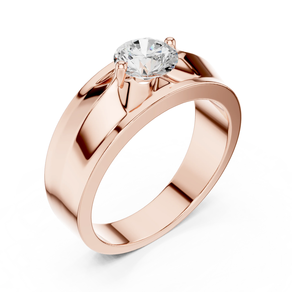 1.00 CT Round Lab-Grown Diamond Men’s Solitaire Ring in 14K Gold