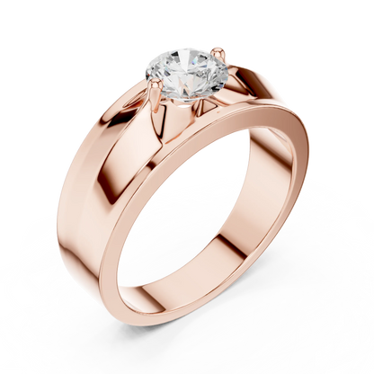 1.00 CT Round Lab-Grown Diamond Men’s Solitaire Ring in 14K Gold