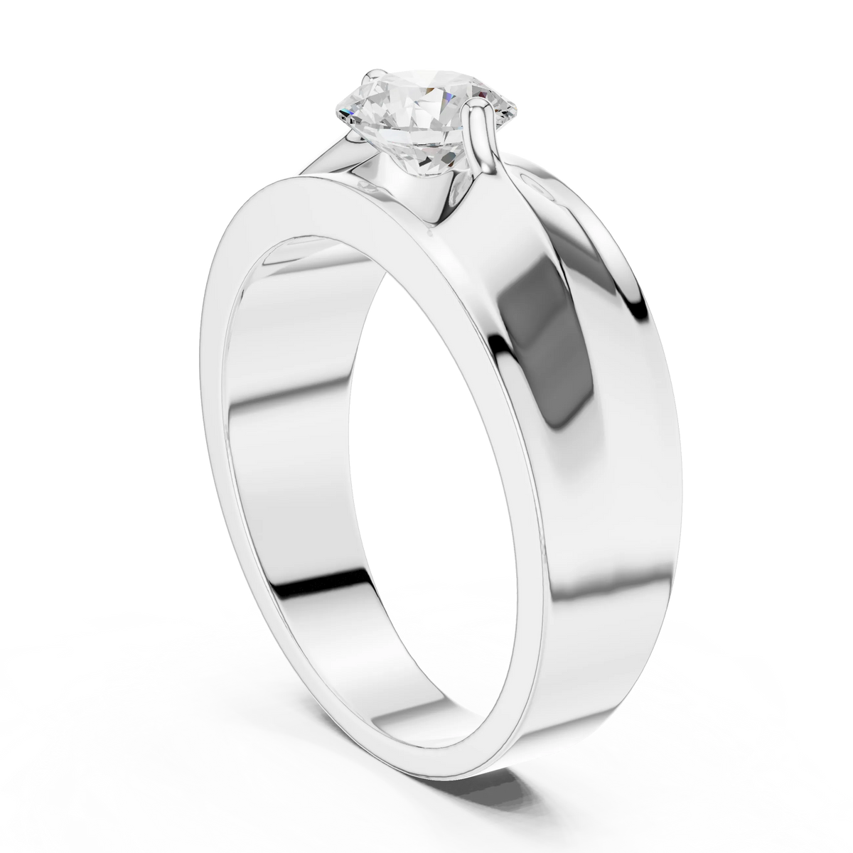 1.00 CT Round Lab-Grown Diamond Men’s Solitaire Ring in 14K Gold