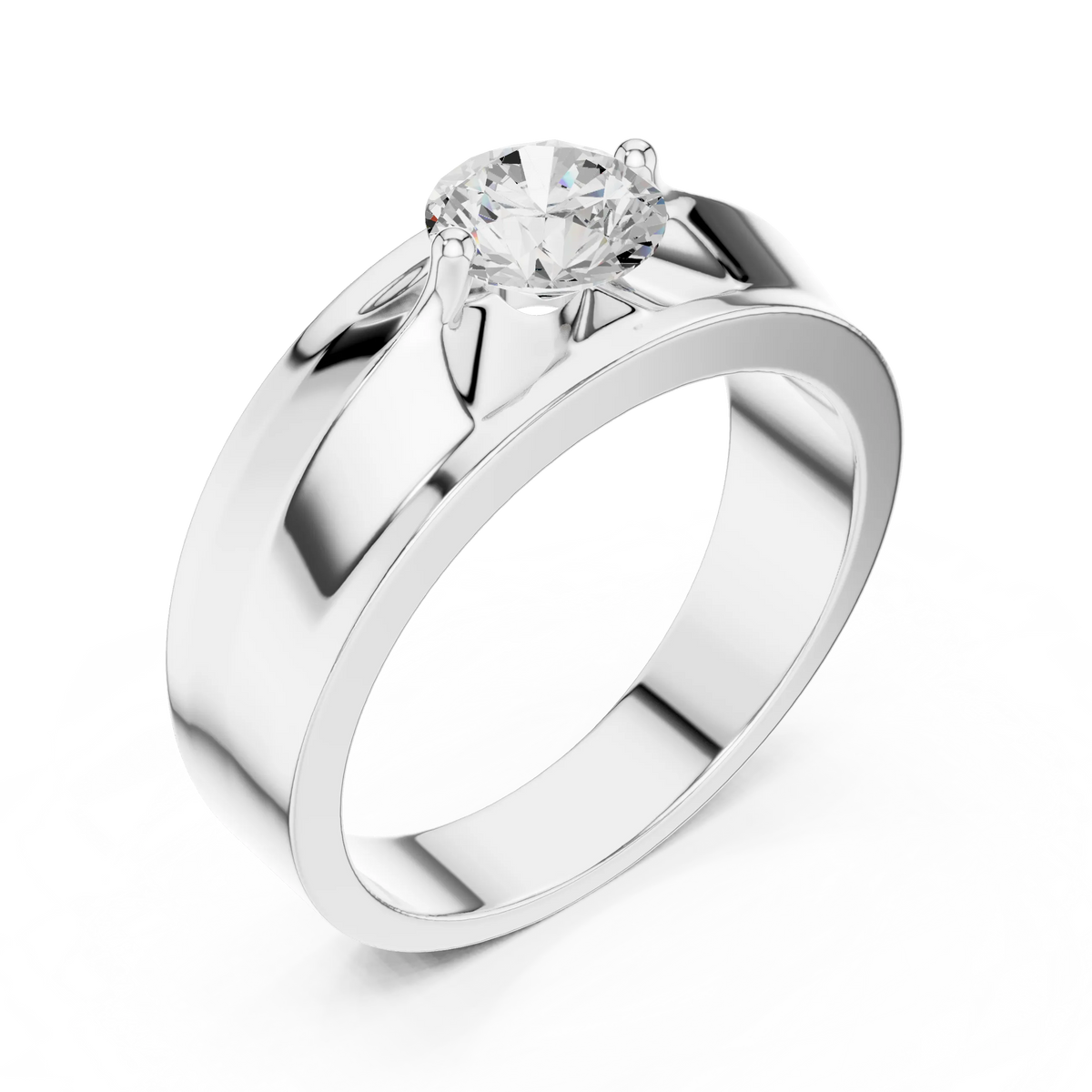 1.00 CT Round Lab-Grown Diamond Men’s Solitaire Ring in 14K Gold