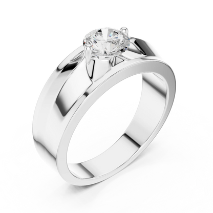1.00 CT Round Lab-Grown Diamond Men’s Solitaire Ring in 14K Gold