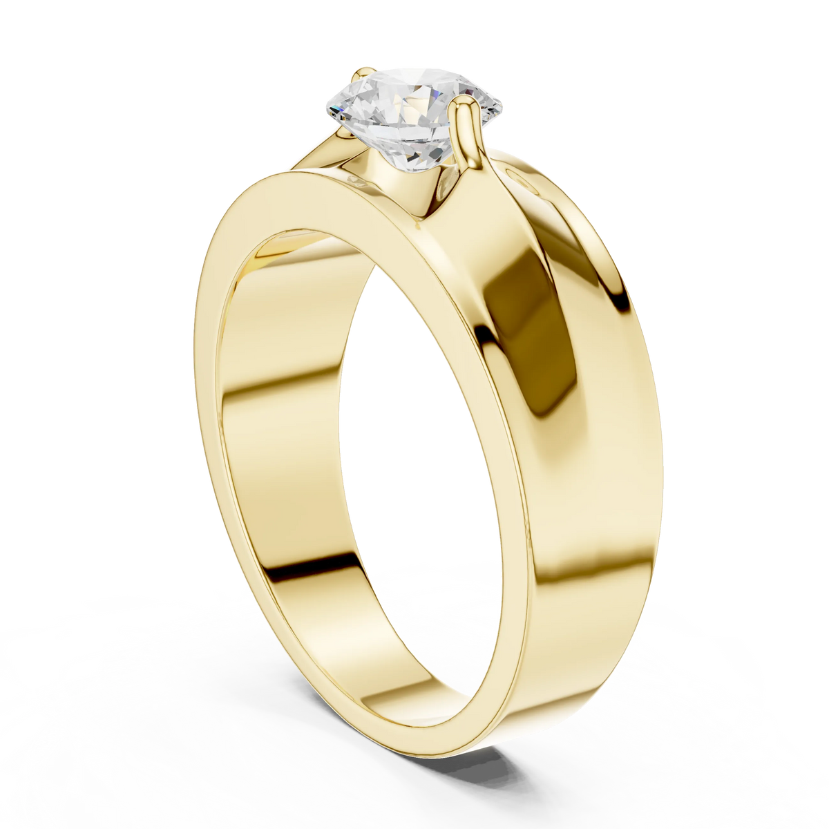 1.00 CT Round Lab-Grown Diamond Men’s Solitaire Ring in 14K Gold