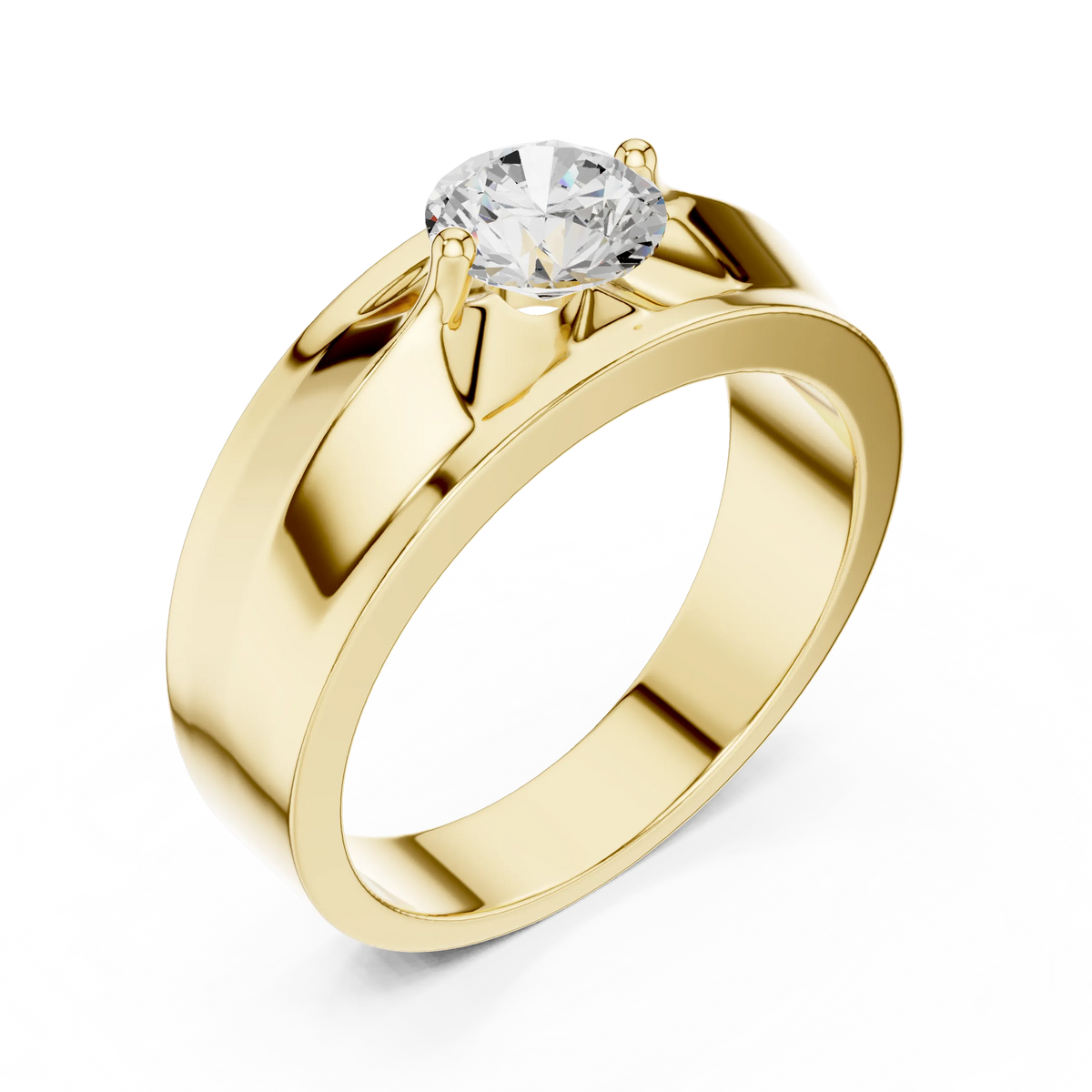1.00 CT Round Lab-Grown Diamond Men’s Solitaire Ring in 14K Gold