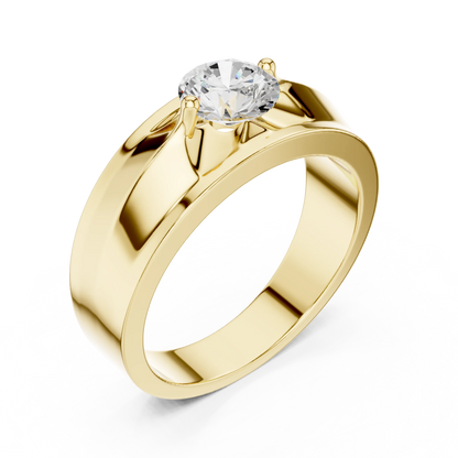 1.00 CT Round Lab-Grown Diamond Men’s Solitaire Ring in 14K Gold