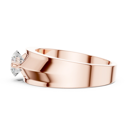 1.00 CT Round Lab-Grown Diamond Men’s Solitaire Ring in 14K Gold