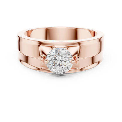 1.00 CT Round Lab-Grown Diamond Men’s Solitaire Ring in 14K Gold