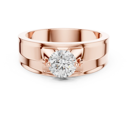 1.00 CT Round Lab-Grown Diamond Men’s Solitaire Ring in 14K Gold