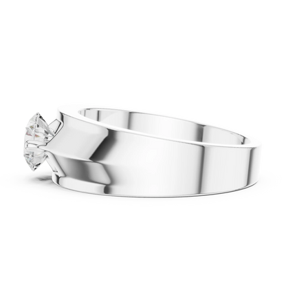 1.00 CT Round Lab-Grown Diamond Men’s Solitaire Ring in 14K Gold
