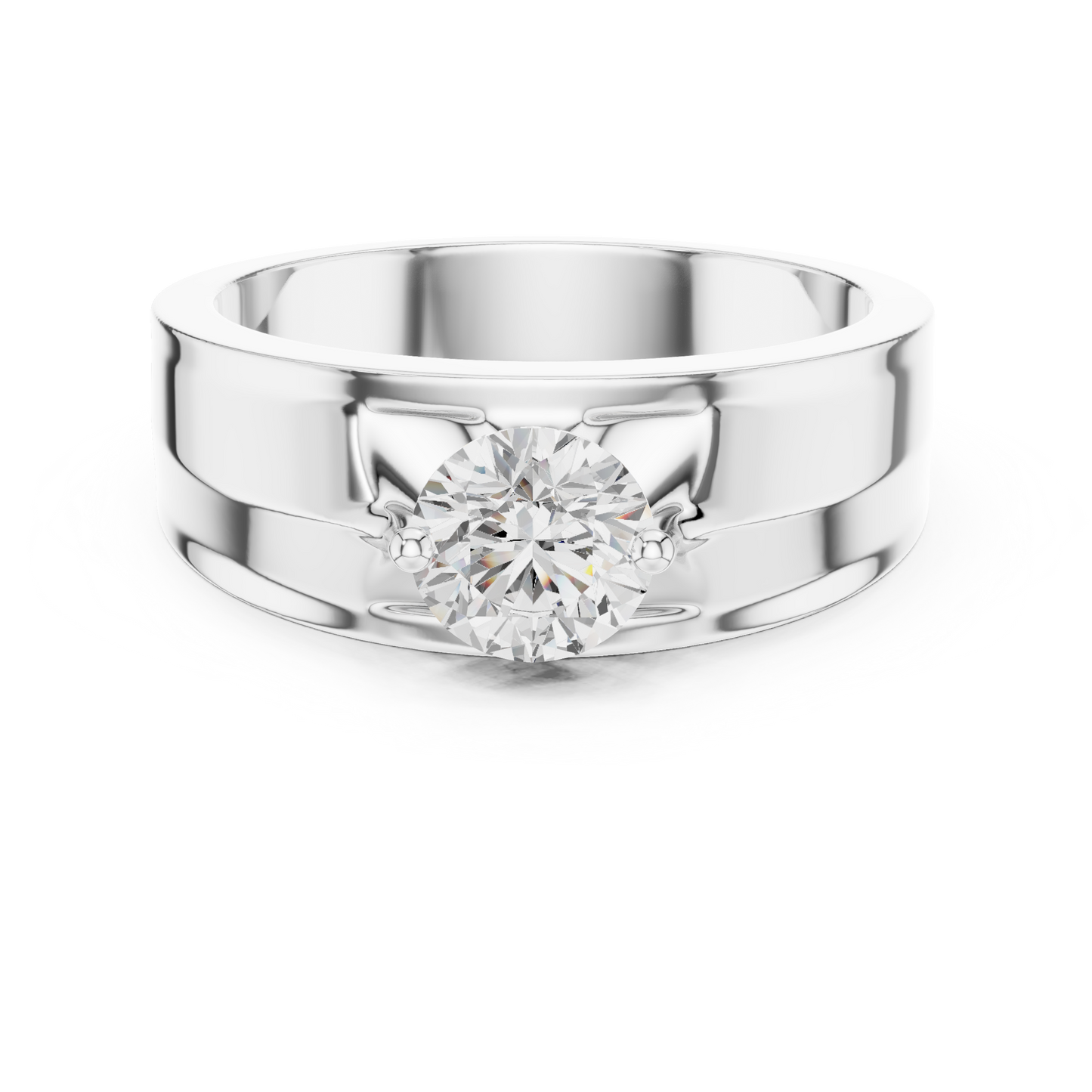 1.00 CT Round Lab-Grown Diamond Men’s Solitaire Ring in 14K Gold