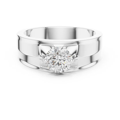 1.00 CT Round Lab-Grown Diamond Men’s Solitaire Ring in 14K Gold