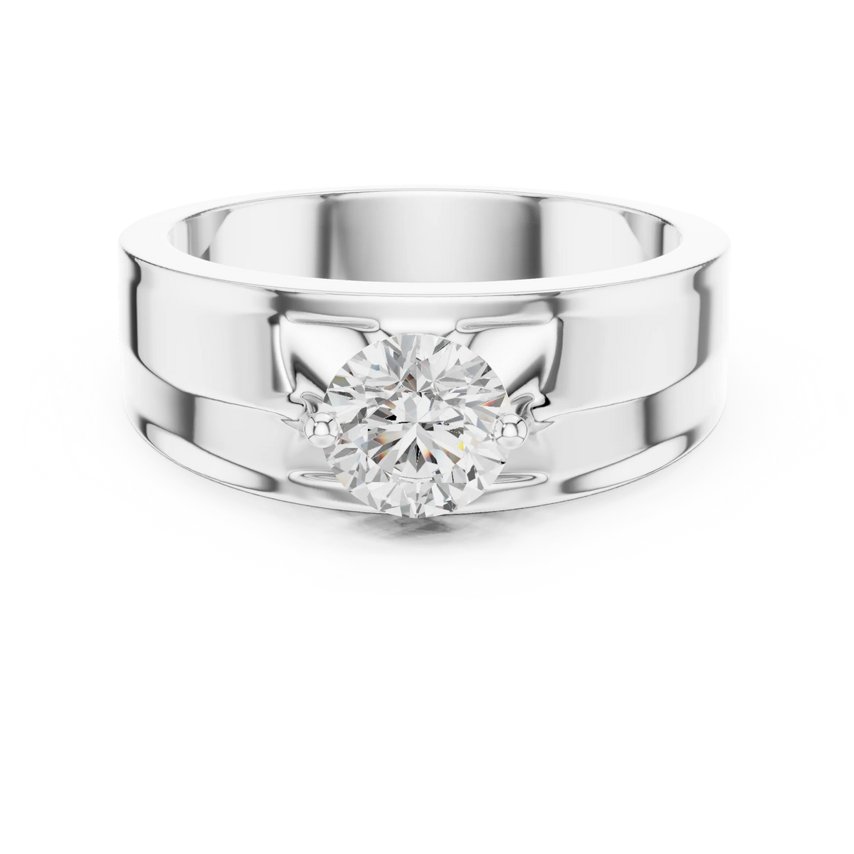 1.00 CT Round Lab-Grown Diamond Men’s Solitaire Ring in 14K Gold
