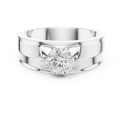 1.00 CT Round Lab-Grown Diamond Men’s Solitaire Ring in 14K Gold