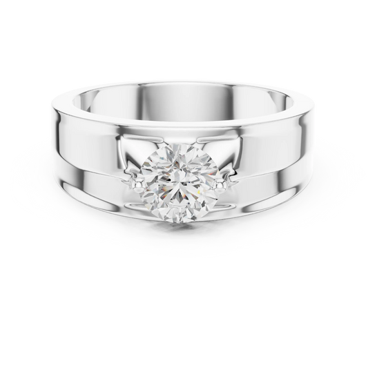1.00 CT Round Lab-Grown Diamond Men’s Solitaire Ring in 14K Gold