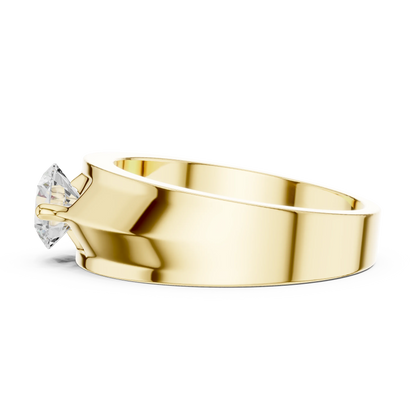 1.00 CT Round Lab-Grown Diamond Men’s Solitaire Ring in 14K Gold