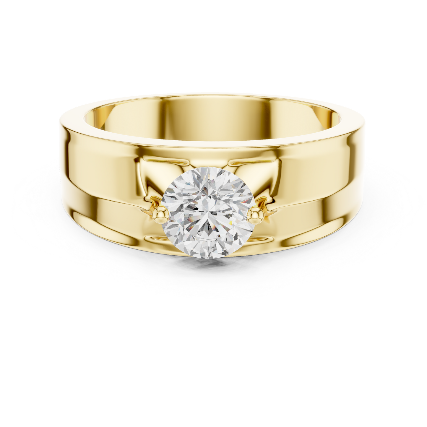 1.00 CT Round Lab-Grown Diamond Men’s Solitaire Ring in 14K Gold