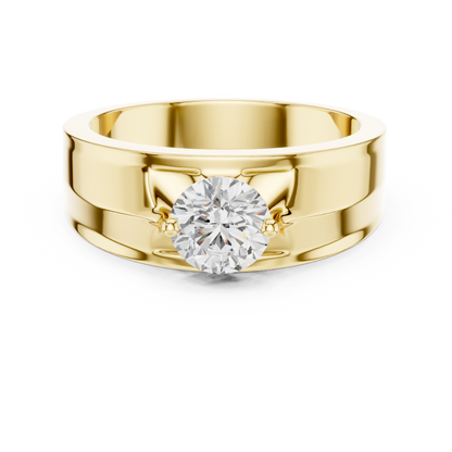 1.00 CT Round Lab-Grown Diamond Men’s Solitaire Ring in 14K Gold