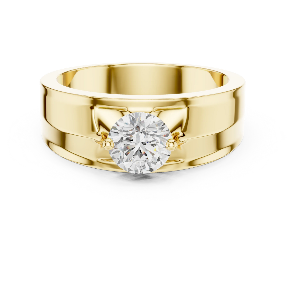 1.00 CT Round Lab-Grown Diamond Men’s Solitaire Ring in 14K Gold
