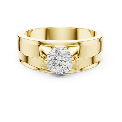 1.00 CT Round Lab-Grown Diamond Men’s Solitaire Ring in 14K Gold