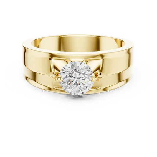 1.00 CT Round Lab-Grown Diamond Men’s Solitaire Ring in 14K Gold — product image 2