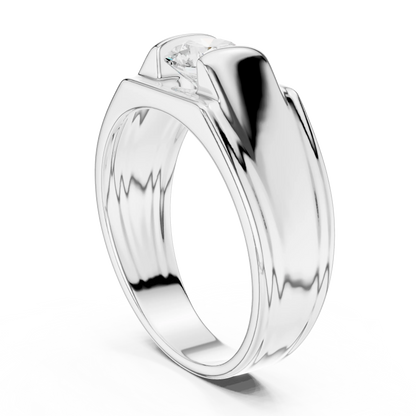1.00 CT Round Lab-Grown Diamond Men’s Channel-Set Wide Ring in 14K Gold