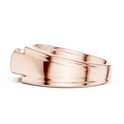 1.00 CT Round Lab-Grown Diamond Men’s Channel-Set Wide Ring in 14K Gold