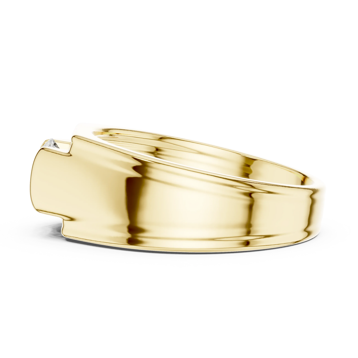 1.00 CT Round Lab-Grown Diamond Men’s Channel-Set Wide Ring in 14K Gold