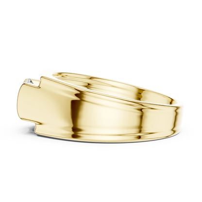 1.00 CT Round Lab-Grown Diamond Men’s Channel-Set Wide Ring in 14K Gold